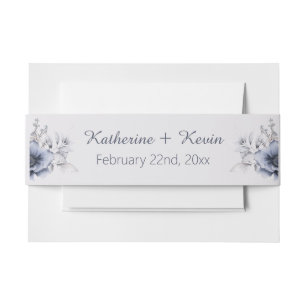 Bandeau De Faire-part Élégant Mariage floral Dusty Blue
