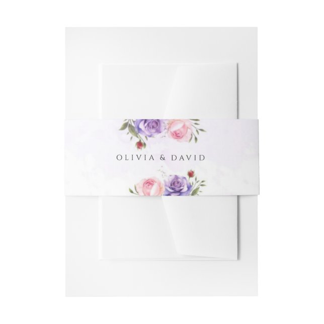 Bandeau De Faire-part Élégant Mariage floral moderne Blush (Devant example)