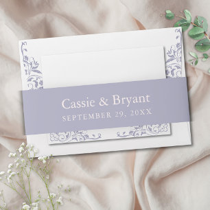 Bandeau De Faire-part Élégant Mariage Lavendar violet français Lilac