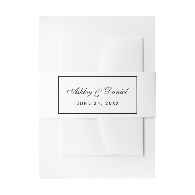 Bandeau De Faire-part Élégant Mariage moderne noir & blanc (Devant example)