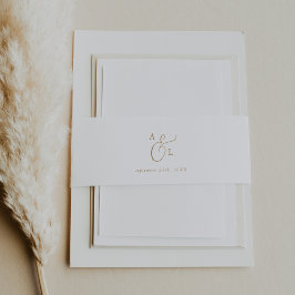 Bandeau De Faire-part Élégant Mariage monogramme de script or