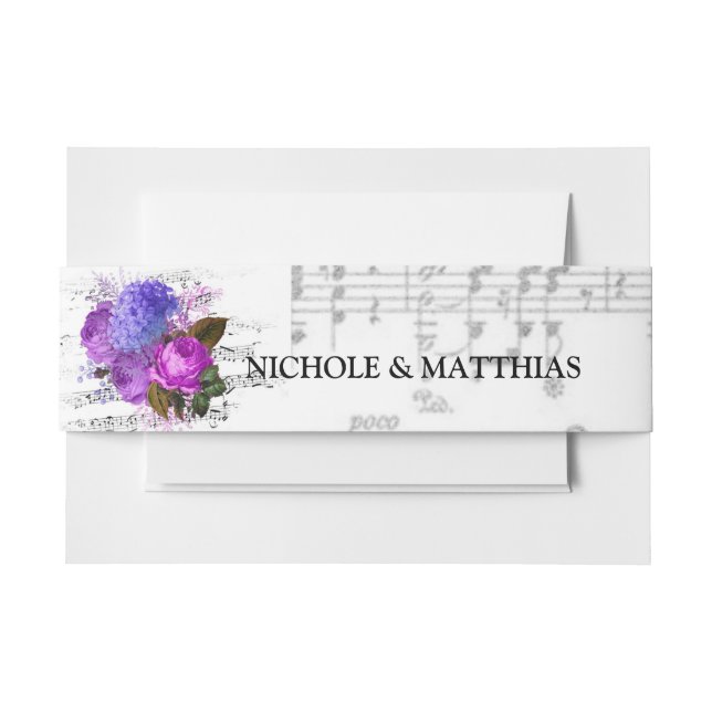 Bandeau De Faire-part Élégant Mariage musical floral (Devant Example)