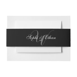Bandeau De Faire-part Élégant Mariage noir blanc