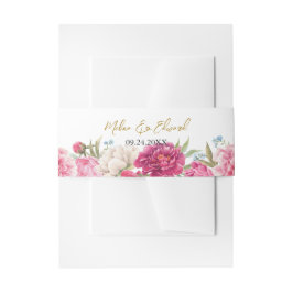 Bandeau De Faire-part Élégant Mariage rose Peony Florals