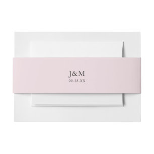 Bandeau De Faire-part Élégant Mariage simple Dusty Pink Initiales