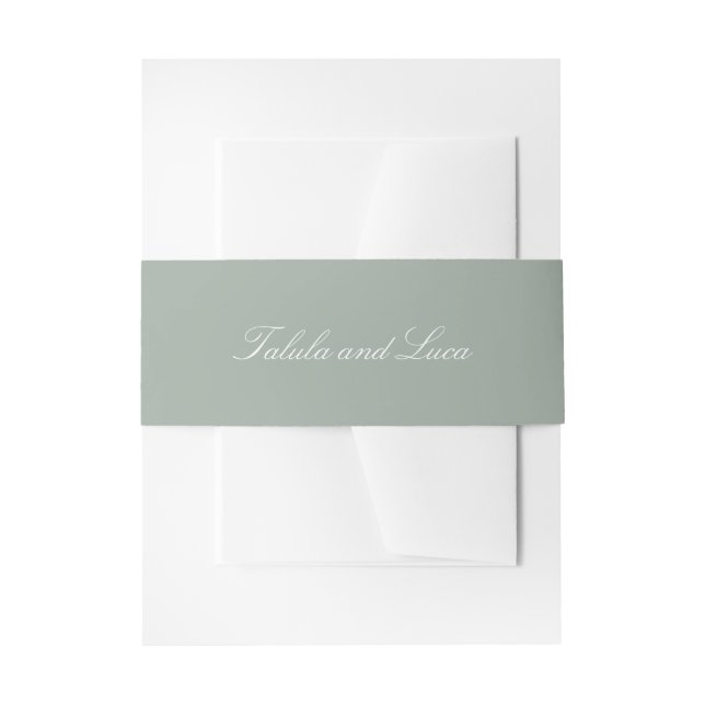 Bandeau De Faire-part Élégant Mariage traditionnel Sage Green (Devant example)