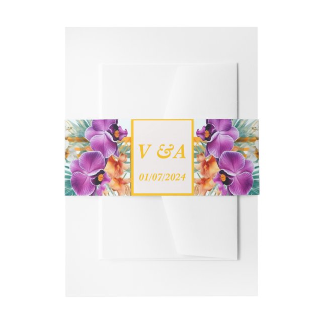 Bandeau De Faire-part Élégant Mariage Tropical Formal (Devant example)