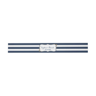 Bandeau De Faire-part Elégant Marine Bleu Mariage Personnalisé