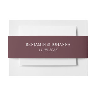 Bandeau De Faire-part Élégant Maroon rouge Mariage personnalisé