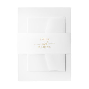 Bandeau De Faire-part Élégant minimal Gold Invitation Bande de ventre