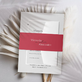 Bandeau De Faire-part Élégant minimaliste Mariage d'accent rouge