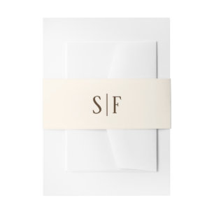 Bandeau De Faire-part Élégant Monogramme Beige Brown