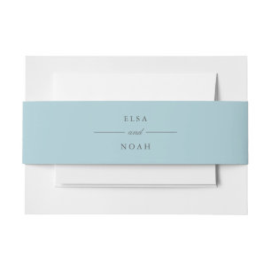 Bandeau De Faire-part Élégant Monogramme bleu clair simple
