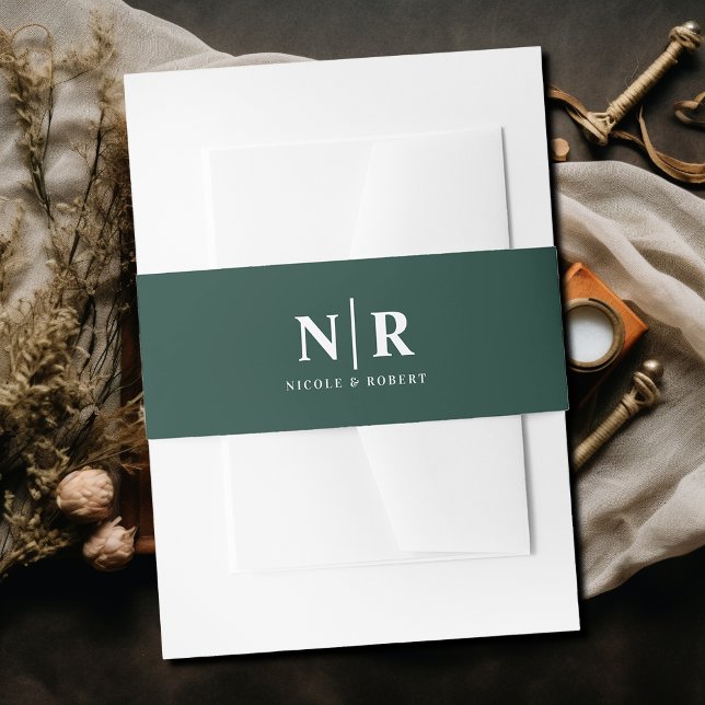 Bandeau De Faire-part Élégant Monogramme de mariage personnalisé (Créateur téléchargé)