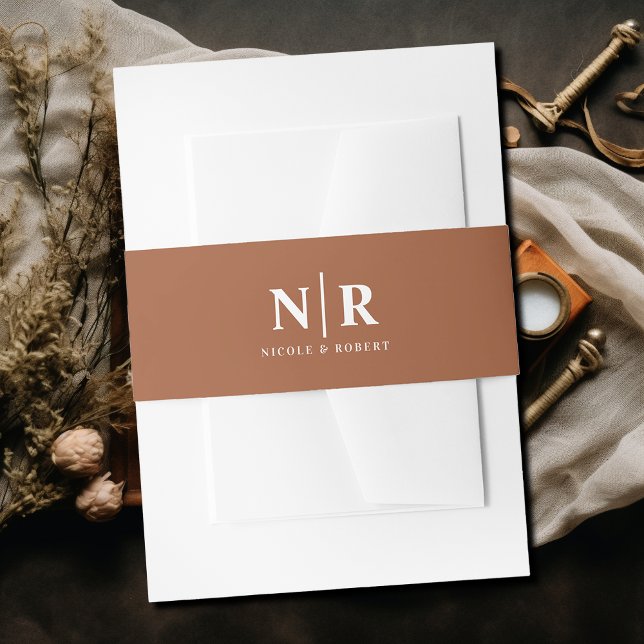 Bandeau De Faire-part Élégant Monogramme de mariage personnalisé (Créateur téléchargé)
