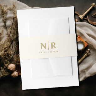 Bandeau De Faire-part Élégant Monogramme de mariage personnalisé