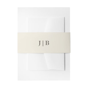 Bandeau De Faire-part Élégant Monogramme Simple Mariage Crème Ivoire