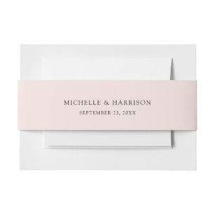Bandeau De Faire-part Élégant Noms Rose Bleu Mariage Date