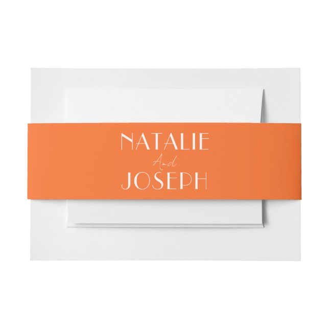 Bandeau De Faire-part Elegant Orange White Bright Fancy Minimal Wedding (Devant Example)