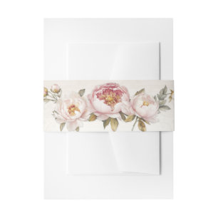Bandeau De Faire-part Elégant Peony rose Mariage d'aquarelle