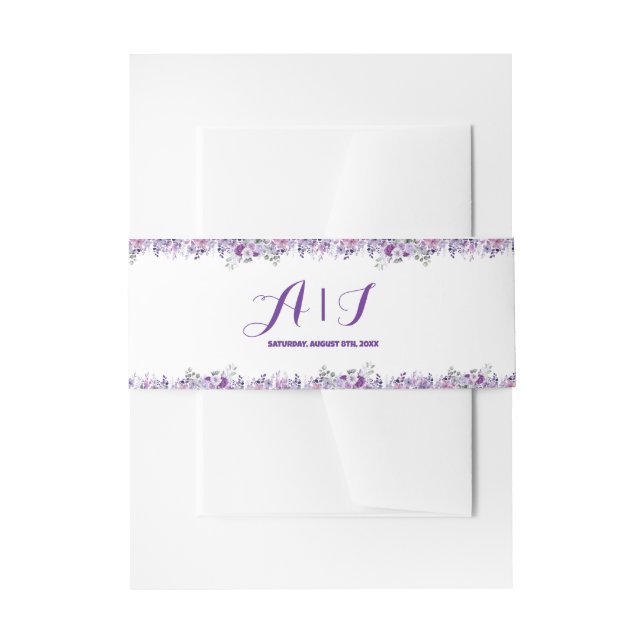 Bandeau De Faire-part Elegant purple flower  (Devant example)
