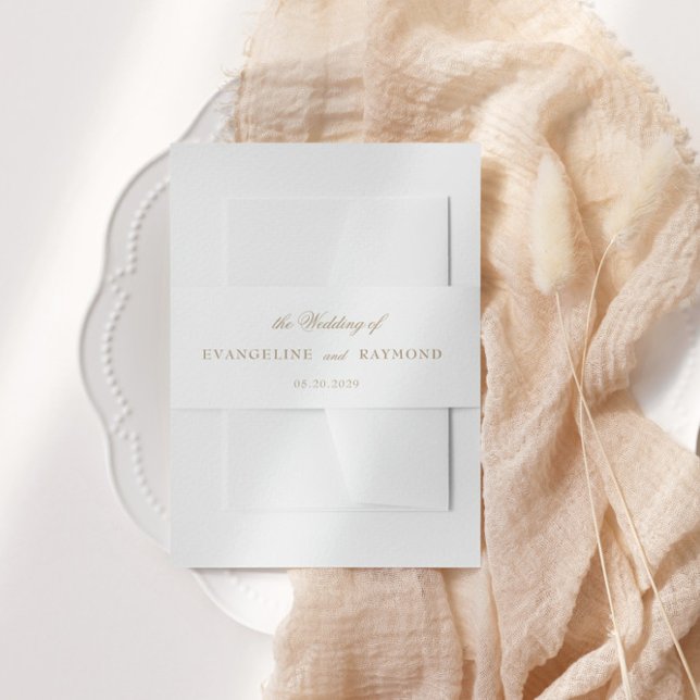 Bandeau De Faire-part Elegant Romantic Gold Script Wedding (Créateur téléchargé)