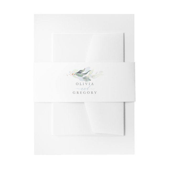 Bandeau De Faire-part Elégant Romantique Verdure Dusty Blue Mariage (Devant example)