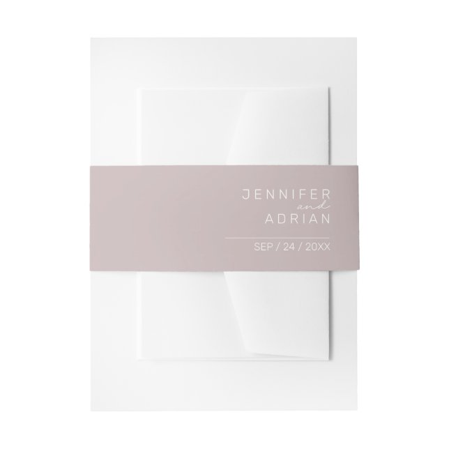 Bandeau De Faire-part Élégant Rose Argent Minimal Moderne  (Devant example)