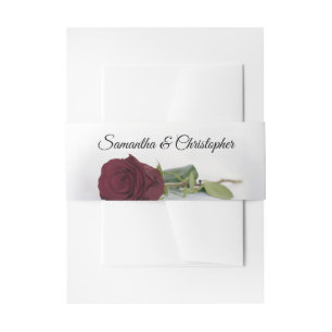 Bandeau De Faire-part Élégant Rose Bourgogne Simple Mariage Glam
