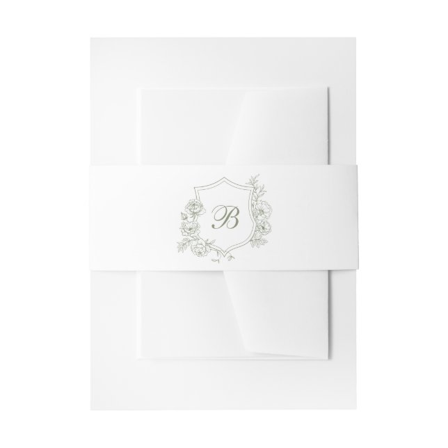 Bandeau De Faire-part Élégant Rose  Crest Mariage Monogramme (Devant example)