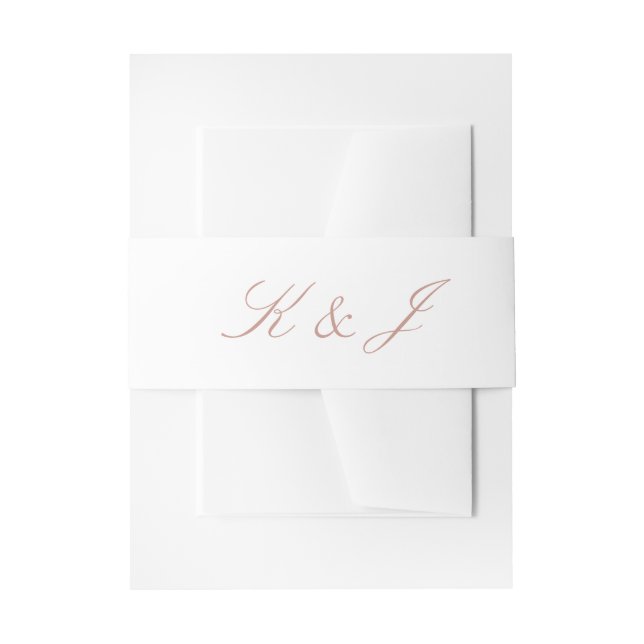 Bandeau De Faire-part Élégant Rose Gold Script Monogramme Mariage blanc (Devant example)