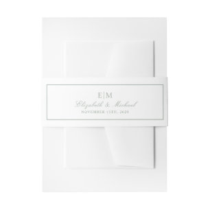 Bandeau De Faire-part Élégant Sage Green Classic Script Monogramme Maria