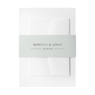 Bandeau De Faire-part Elégant Sage Green Personnalisé Noms Mariage