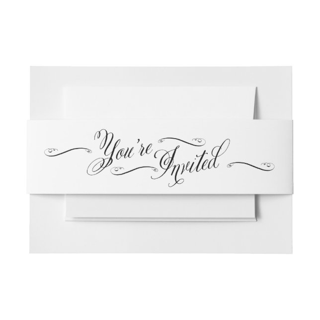 Bandeau De Faire-part Élégant script de calligraphie Vous êtes une envel (Devant Example)