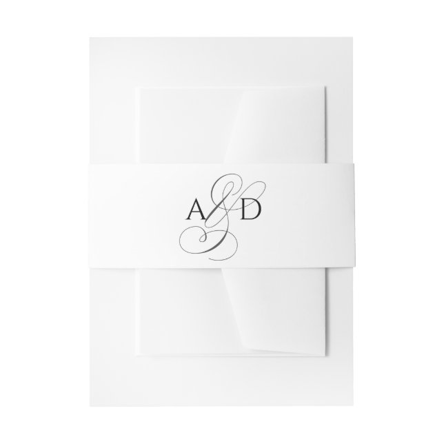 Bandeau De Faire-part Élégant script initial Monogramme Mariage classiqu (Devant example)