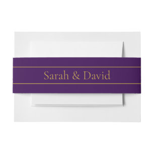 Bandeau De Faire-part Élégant texte personnalisable   Gold & Deep Purple