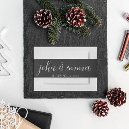 Bandeau De Faire-part Elégant thème Mariage noir et blanc