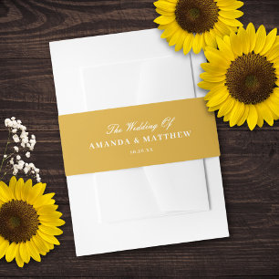 Bandeau De Faire-part Élégant tournesol jaune été Mariage d'automne