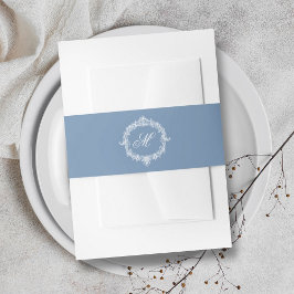 Bandeau De Faire-part Elegant Vintage Blue Toile Monogram Wedding