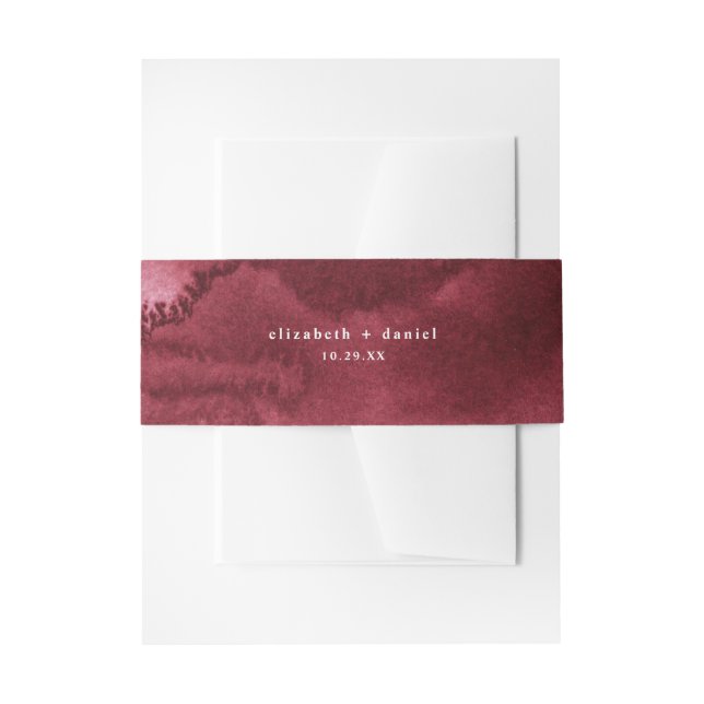 Bandeau De Faire-part Elégante aquarelle Bourgogne personnalisée (Devant example)