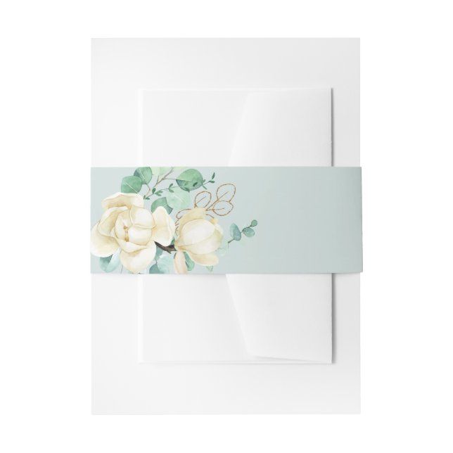 Bandeau De Faire-part Elégante aquarelle Magnolia blanche (Devant example)