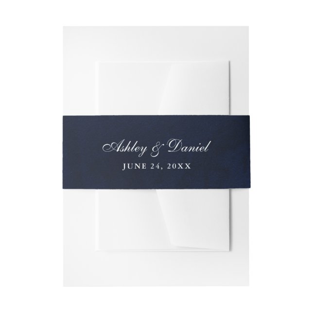 Bandeau De Faire-part Elégante aquarelle moderne Mariage bleu (Devant example)