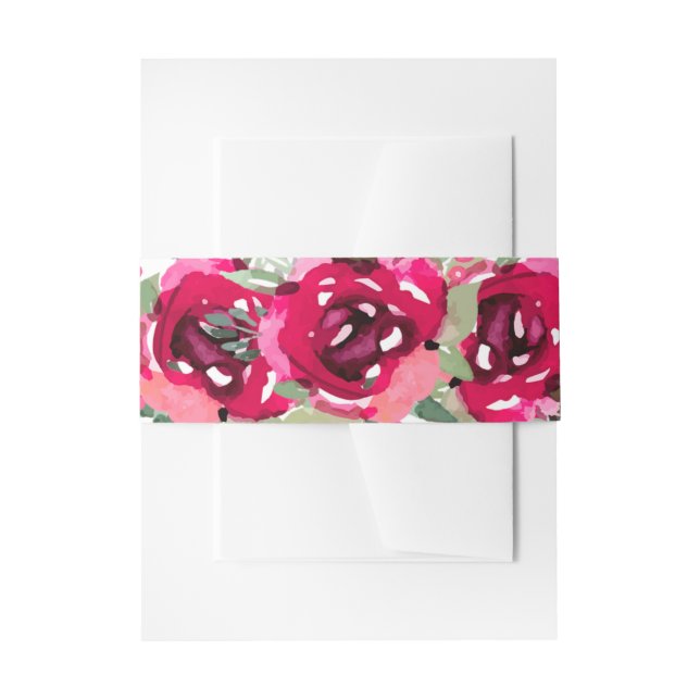 Bandeau De Faire-part Elégante aquarelle rose Fleurs (Devant example)