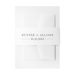 Bandeau De Faire-part Élégante bande de ventre noir et blanc