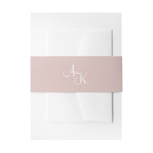 Bandeau De Faire-part Élégante calligraphie Monogramme rose