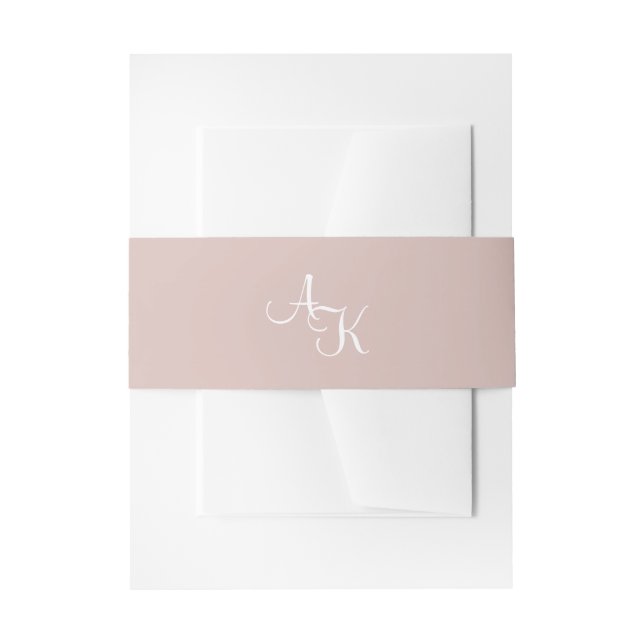 Bandeau De Faire-part Élégante calligraphie Monogramme rose (Devant example)