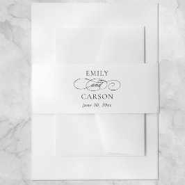 Bandeau De Faire-part Élégante calligraphie noir blanc Mariage moderne