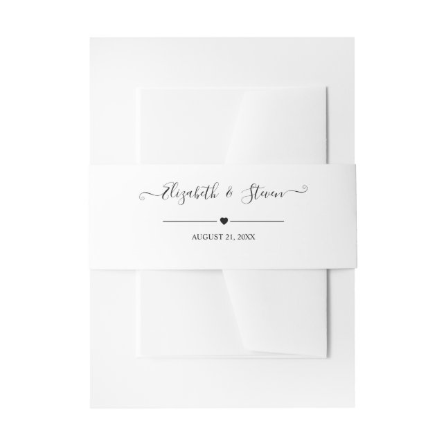 Bandeau De Faire-part Élégante calligraphie noire Mariage personnalisé (Devant example)