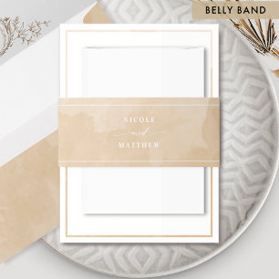 Bandeau De Faire-part Elégante crème Beige Aquarelle, Mariage