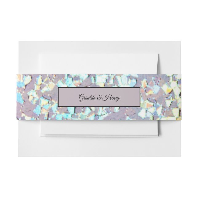Bandeau De Faire-part Elégante Parties scintillant Pinkish Llow Silver F (Devant Example)
